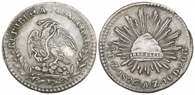 Mexico, Republic, half-reales (5), all Zacatecas mint, 1826 AZ, 1827 AO, 1830 OV, 1834 OM, 1839 OM, the last with a couple of marks, generally very fi...