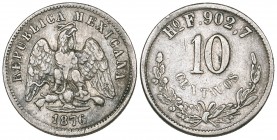 Mexico, Republic, Decimal Coinage, 10 centavos, Hermosillo mint, 1876 F, 2.69g, good fine, rare
Estimate: 150 - 200