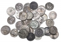 Latin America, miscellaneous quarter-reales (40), Bolivia, quarter-sol, 1852; Colombia (5), 1828, 1836, 1844, 1850, all Bogota, and 1846, Popayán; Ecu...