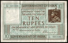 India, Government of India, 10 rupees, undated (1923), no. B/53 620536, similar to the last but signed H. Denning (Pick 5b; Razack Jhunjhunwalla 3.6.2...