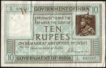 India, Government of India, 10 rupees, undated (1923), no. B/53 620537 (i.e. sequential to the last), signed H. Denning (Pick 5b; Razack Jhunjhunwalla...
