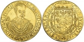 Austrian States, Friedland and Sagan, Albrecht von Wallenstein, Duke of Mecklenburg (1625-34), 10 ducats, 1631, armored bust facing threequarters righ...