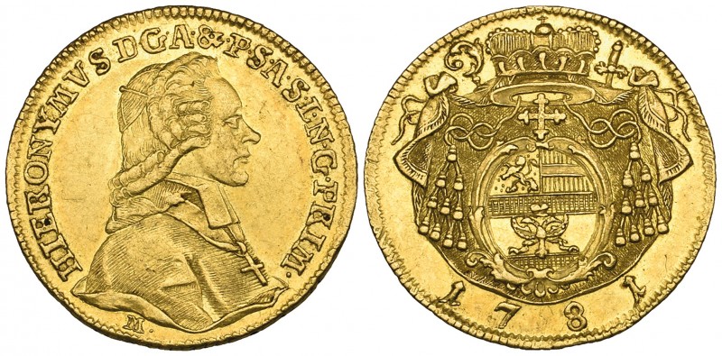 Austria, Salzburg, Hieronymus Graf Colloredo (1772-1803), ducat 1781 (Probszt 23...