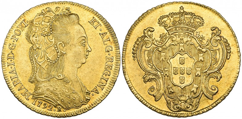 Brazil, Maria I (1786-1816), peça, 1792 Rio, with stop at end of obverse legend ...