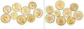 g Germany, miscellaneous Second Empire gold coins (8), comprising: Bavaria, 5 marks, 1877, this with edge damage due to mounting, otherwise very fine ...