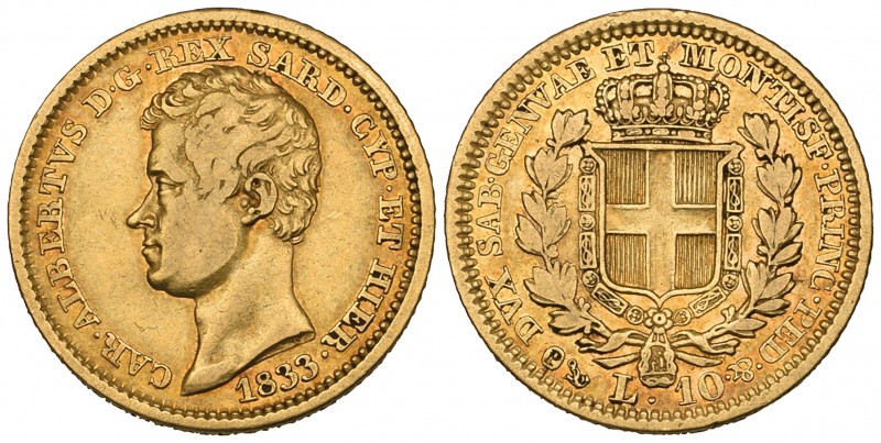 Italy, Savoy, Carlo Alberto (1831-1849), 10 lire, 1833, Genoa (MIR 1046a), good ...