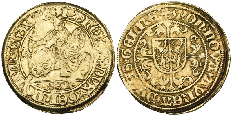 Netherlands, Gelderland, Aarnoud (1423-72), gouden rijdergulden (F. 50; Delm. 60...