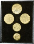Nepal, A Presentation or Specimen Set of 5 gold coins, purchased by or possibly awarded to a member of the Wylie Family, comprising: Double Tola (Duit...