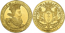 Poland, Danzig, Sigismund III Vasa (1587-1632), donative 5 ducats, 1614, crowned and cuirassed bust right wearing ruff and Collar of the Order of the ...