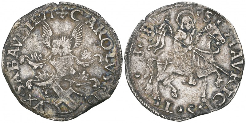 Italy, Savoy, Carlo II (1504-53), 5 grossi or Cornuto debole, undated, rev., St....