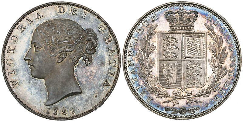 Victoria, young head, proof halfcrown, 1839, type A¹, edge plain, coinage alignm...