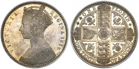 Victoria, young head, pattern ‘Godless’ florin, 1848, edge plain, medallic alignment ↑↑ (E.S.C. 799; Bull 2917; S. 3890), mint state, in NGC holder gr...