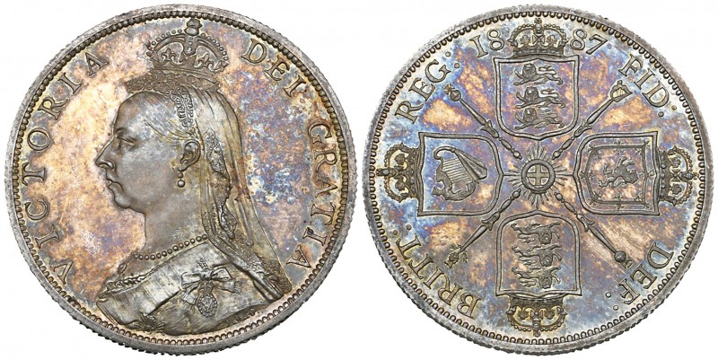 Victoria, Jubilee, 1887, proof florin (S. 3925), mint state, in NGC holder grade...