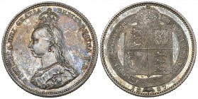 Victoria, Jubilee, 1887, proof shilling (S. 3926), mint state, in NGC holder graded PF64
Estimate: 150 - 200