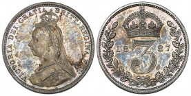 Victoria, Jubilee, 1887, proof threepence (S. 3931), mint state, in NGC holder graded PF64 CAMEO 
Estimate: 80 - 120