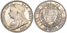 Victoria, old head, proof halfcrown, 1893 (S. 3938), mint state, in NGC holder graded PF63 ULTRA CAMEO
Estimate: 800 - 1200