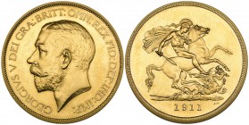 g George V, Coronation, 1911, proof five-pounds, virtually as struck, in NGC holder graded PF64
Estimate: 5000 - 6000