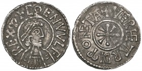 Kings of Mercia, Coenwulf, portrait penny, Canterbury mint, verheardi moneta, bust right, rev., cross and wedges, 1.19g, (N. 344; S. 915-916), minor e...
