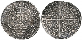 Edward III (1327-77), Fourth Coinage, Pre-Treaty period, Series E, groat, London (N. 1167; S. 1567), minor rim chip, very fine, with a strong portrait...