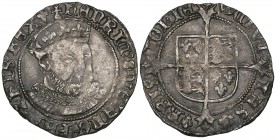 Henry VIII, Third Coinage or Posthumous Issue, groat, Bristol mint, m.m. ws monogram on reverse only, struck from local dies, bust 2 threequarters rig...