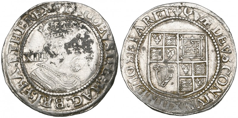 James I, shilling, Third Coinage, m.m. lis, sixth bust, 5.90g (N. 2124; S. 2668)...
