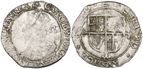 Charles I, shillings (57), Tower mint, group F, type 4.4, m.m. triangle (28 – Sharp G1/1 (2); G1/2 (26)), m.m. triangle in circle (29 – Sharp G1/2) (N...