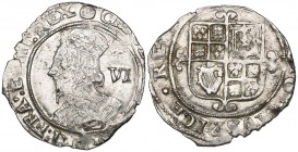 Charles I, sixpences (40), Tower mint, group E, m.m. tun (9), m.m. anchor (10), m.m. triangle (2); group F, m.m. triangle (15, including three group F...