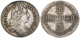 William III, sixpences (2), 1696, first bust, possibly e over c (Bull 1202 or 1207; S. 3520) and 1697, third bust, rev., late harp, small crowns (Bull...