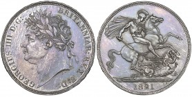 George IV, crown, 1821 secundo, normal wwp signature (E.S.C. 246; S. 3805), a few surface marks, about extremely fine, with streaky rainbow toning
Es...