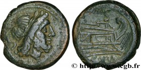 ROMAN REPUBLIC - ANONYMOUS
Type : Semis 
Date : c. 211-206 AC. 
Mint name / Town : Italie centrale 
Metal : copper 
Diameter : 28  mm
Orientation dies...