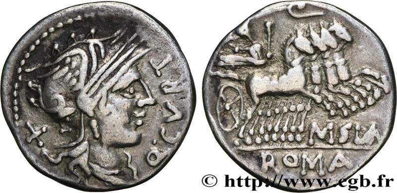 CURTIA
Type : Denier 
Date : 116-115 AC. 
Mint name / Town : Rome 
Metal : silve...