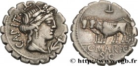 MARIA
Type : Denier serratus 
Date : 81 AC. 
Mint name / Town : Rome 
Metal : silver 
Millesimal fineness : 950  ‰
Diameter : 19  mm
Orientation dies ...