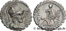 AQUILLIA
Type : Denier serratus 
Date : 71 AC. 
Mint name / Town : Rome 
Metal : silver 
Millesimal fineness : 950  ‰
Diameter : 19  mm
Orientation di...