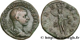 GORDIAN III
Type : Sesterce 
Date : 240-243 
Mint name / Town : Rome 
Metal : copper 
Millesimal fineness : 450  ‰
Diameter : 31,5  mm
Orientation die...