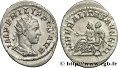 PHILIPPUS II
Type : Antoninien 
Date : 249 
Mint name / Town : Rome 
Metal : billon 
Millesimal fineness : 450  ‰
Diameter : 24,5  mm
Orientation dies...