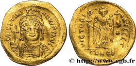 JUSTINIAN I
Type : Solidus 
Date : 542-565 
Mint name / Town : Constantinople 
Metal : gold 
Millesimal fineness : 1000  ‰
Diameter : 20,5  mm
Orienta...