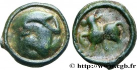 GALLIA BELGICA - SEQUANI (Area of Besançon)
Type : Potin au quadrupède 
Date : Ier siècle avant J.-C. 
Metal : potin 
Diameter : 16  mm
Orientation di...