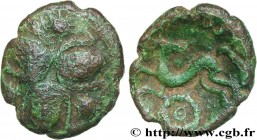 VELIOCASSES (Area of Norman Vexin)
Type : Bronze SVTICCOS aux trois têtes 
Date : c. 50-40 AC. 
Metal : bronze 
Diameter : 14  mm
Weight : 1,42  g.
Ra...