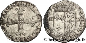 HENRY IV
Type : Quart d'écu de Navarre 
Date : 1597 
Mint name / Town : Saint-Palais 
Metal : silver 
Millesimal fineness : 917  ‰
Diameter : 29  mm
O...