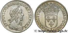 LOUIS XIII
Type : Douzième d'écu, 3e type, 2e poinçon de Warin 
Date : 1643 
Mint name / Town : Paris, Monnaie de Matignon 
Quantity minted : 6417130 ...