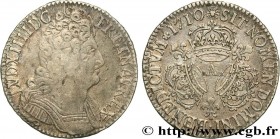 LOUIS XIV "THE SUN KING"
Type : Demi-écu aux trois couronnes 
Date : 1710 
Mint name / Town : Paris 
Quantity minted : 6028258 
Metal : silver 
Milles...