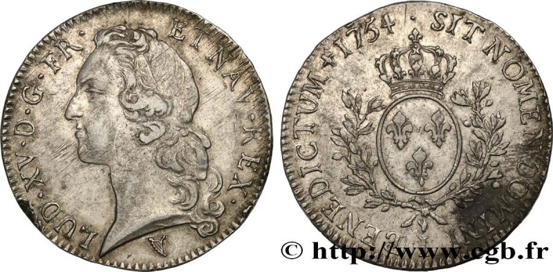 LOUIS XV THE BELOVED
Type : Écu dit "au bandeau" 
Date : 1754 
Mint name / Town ...