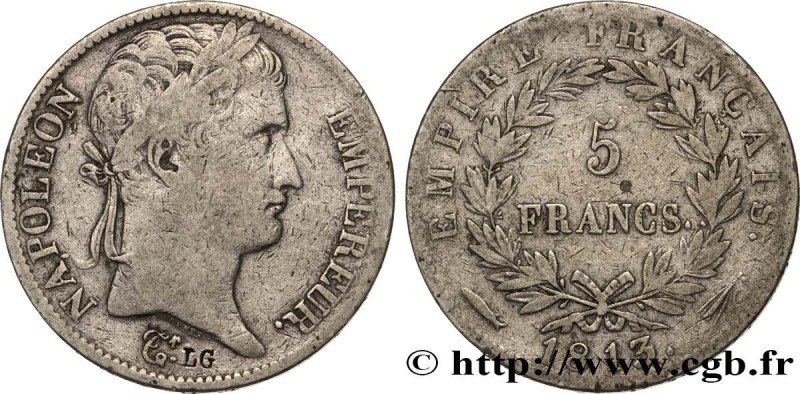 PREMIER EMPIRE / FIRST FRENCH EMPIRE
Type : 5 francs Napoléon Empereur, Empire f...