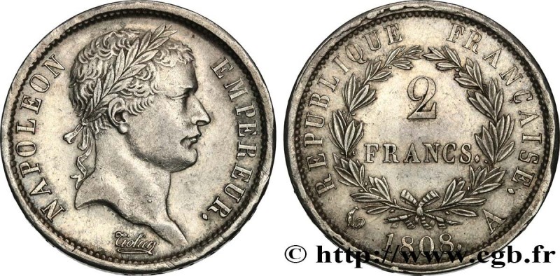 PREMIER EMPIRE / FIRST FRENCH EMPIRE
Type : 2 francs Napoléon Ier tête laurée, R...