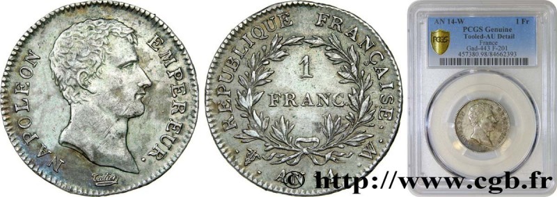 PREMIER EMPIRE / FIRST FRENCH EMPIRE
Type : 1 franc Napoléon Empereur, Calendrie...