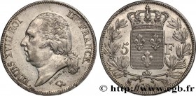 LOUIS XVIII
Type : 5 francs Louis XVIII, tête nue 
Date : 1824 
Mint name / Town : La Rochelle 
Quantity minted : 770.351 
Metal : silver 
Millesimal ...