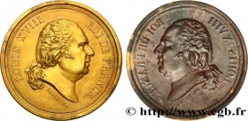 LOUIS XVIII
Type : Essai uniface pour module de 2 sous 
Date : (1815) 
Date : n.d. 
Mint name / Town : Paris 
Metal : gilt copper 
Diameter : 32,5  mm...