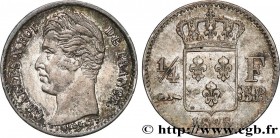 CHARLES X
Type : 1/4 franc Charles X 
Date : 1828 
Mint name / Town : Strasbourg 
Quantity minted : 13060 
Metal : silver 
Millesimal fineness : 900  ...