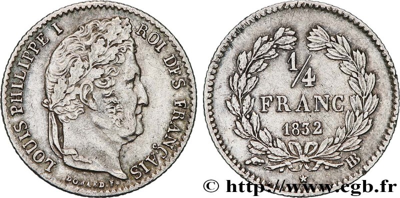 LOUIS-PHILIPPE I
Type : 1/4 franc Louis-Philippe 
Date : 1832 
Mint name / Town ...