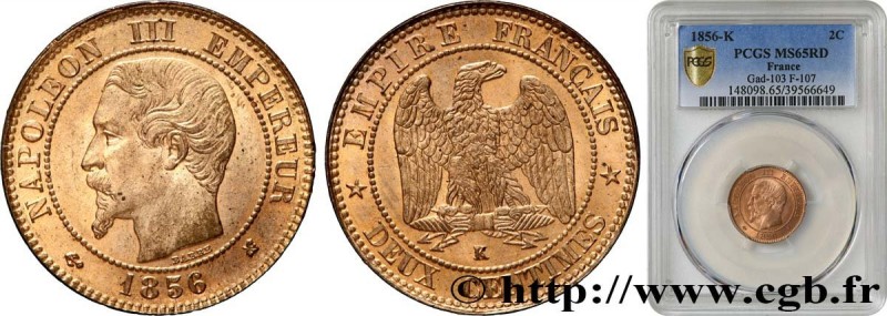 SECOND EMPIRE
Type : Deux centimes Napoléon III, tête nue 
Date : 1856 
Mint nam...